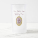 Brides Wedding Glass - Striped Daisy Gerbra pink y Coffee Mug