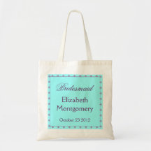 BRIDESMAID Custom Name Wedding Bag Blue and Purple