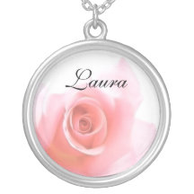 Bridesmaid Gift Pink Rose Wedding Set Personalised Necklace