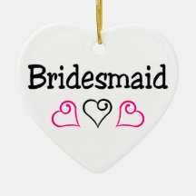 Bridesmaid Hearts Christmas Ornament