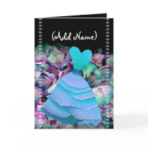 Bridesmaid Invitation BLUE Gown on Flower Cloud