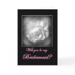 Bridesmaid Invitation - Customisable -White Rose cards