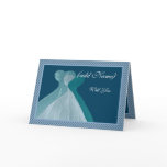 Bridesmaid Invitation - Double TEAL BLUE Gowns cards