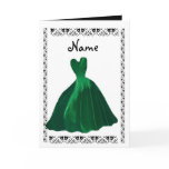 BRIDESMAID Invitation - HUNTER GREEN Leaf Gown