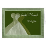 Bridesmaid Invitation - Sage & Olive Green Gowns Card