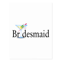 Bridesmaid Martini Black Post Cards