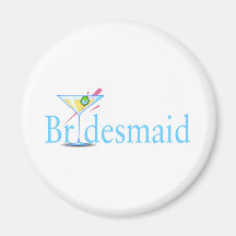 Bridesmaid (Martini Blue) Fridge Magnet