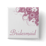 Bridesmaid Mauve Bouquet Button
