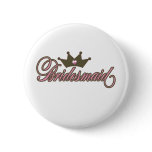bridesmaid pink and brown badge/button