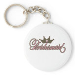 bridesmaid pink and brown tiara keychain