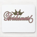 bridesmaid pink and brown tiara mousemat mousepads