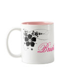 Bridesmaid pink black mugs