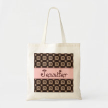 Bridesmaid - Pink Chocolate Retro Geometric Canvas Bags