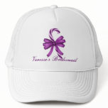 Bridesmaid - "Purple Striped Candy Cane w/ Ribbon" hats