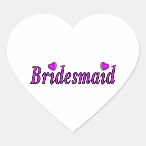 Bridesmaid Simply Love Heart Sticker