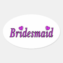 Bridesmaid Simply Love Oval Sticker