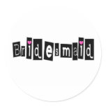 Bridesmaid (Sq Blk) stickers