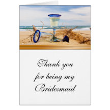 Bridesmaid Thank You Card Beach Wedding