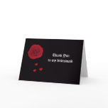 Bridesmaid Thank You Card -- Rose and Hearts