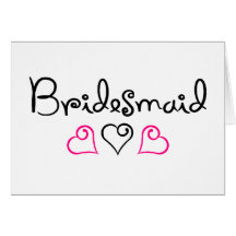 Bridesmaid Three Hearts Card
