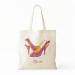Bridesmaid Tote Bags, hot pink heels