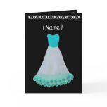 Bridesmaid TURQUOISE & WHITE Gown & Flowered Trim cards