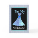 Bridesmaid Wedding Invite - Blue Gown cards