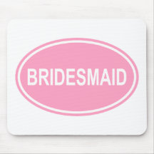 Bridesmaid Wedding Oval Pink Mouse Pads