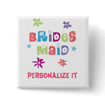Bridesmaid Wedding Party Pinback Button