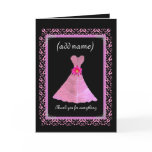 BRIDESMAID Wedding Thank You - PINK Gown Cards