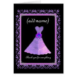 BRIDESMAID Wedding Thank You - PURPLE Gown Greeting Card