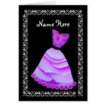 BRIDESMAID Wedding Thank You PURPLE Gown Card