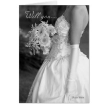 Bridesmaid, will you be my bridesmaid black and wh greeting card