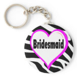 Bridesmaid Zebra Stripes Key Chains