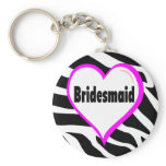 Bridesmaid (Zebra Stripes) keychains