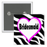 Bridesmaid Zebra Stripes Pins