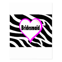 Bridesmaid (Zebra Stripes) Post Cards