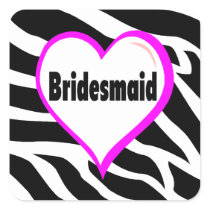 Bridesmaid (Zebra Stripes) Stickers