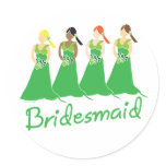 Bridesmaids  Attendant Stickers
