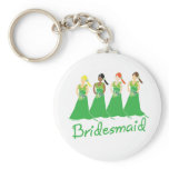 Bridesmaids in Green Wedding Attendant Keychain