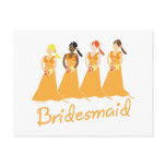 Bridesmaids in Peach Wedding Attendant postcards