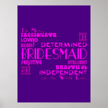 Bridesmaids Thank You Wedding Favours : Qualities Print