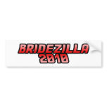 Bridezilla 2010 Wedding humour bumper stickers