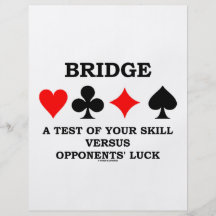 Bridge A Test Of Your Skill Versus Opponents' Luck Personalized Flyer