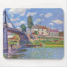 Bridge at Villeneuve-la-Garenne - Alfred Sisley Mouse Pads