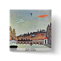 Bridge In Sèvres,  By Rousseau Henri Pinback Buttons