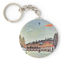 Bridge In Sèvres,  By Rousseau Henri Key Chain