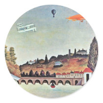 Bridge In Sèvres,  By Rousseau Henri Round Sticker