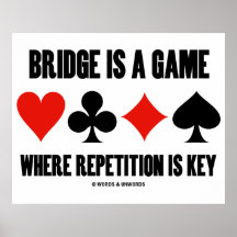 Bridge Is A Game Where Repetition Is Key Posters