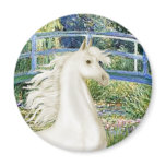 Bridge (Monet) - White Arabian Horse magnets